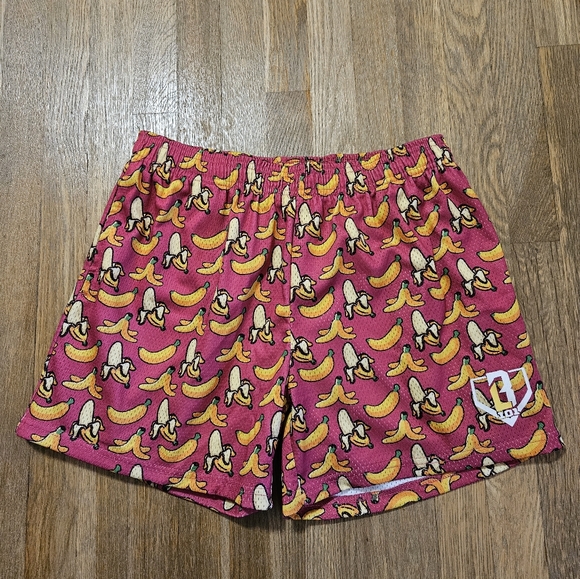Baseball lifestyle 101 banana Print Pink Shorts - Picture 1 of 2